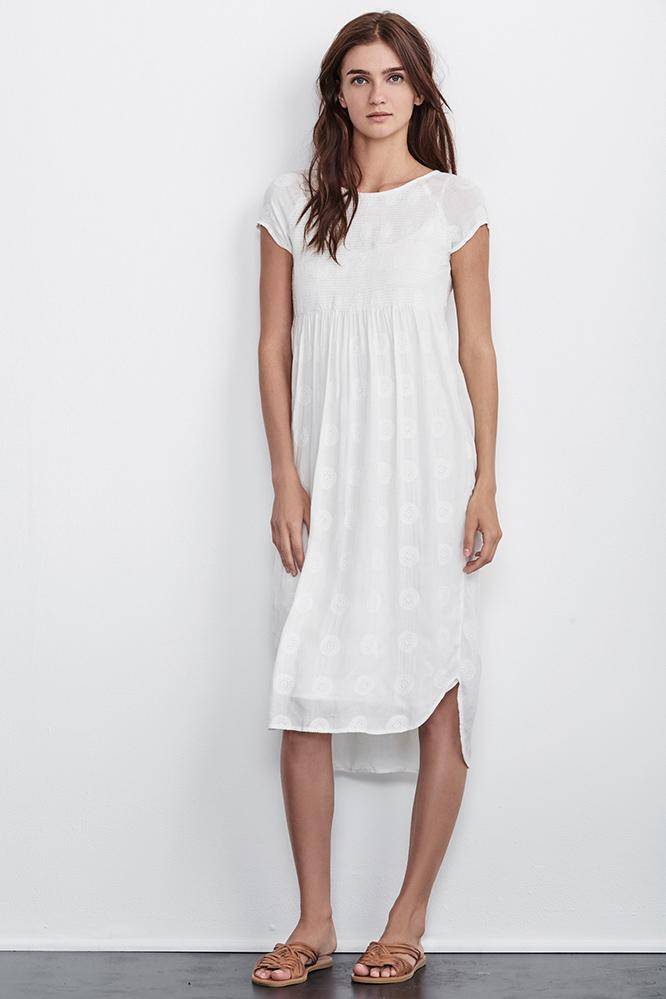 Velvet Clothing Marcella Mandala Embroidered Gauze Dress-offwhite-mandala