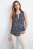 Velvet Clothing Carlina Paisley Print Shell-paisley-printedchallis