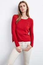 Velvet Clothing Ghala Cashmere Raglan Sweater -flame-cashmere