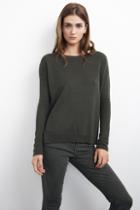 Velvet Clothing Delmy Textured Cashmere Sweater-forest-cashmereclassics