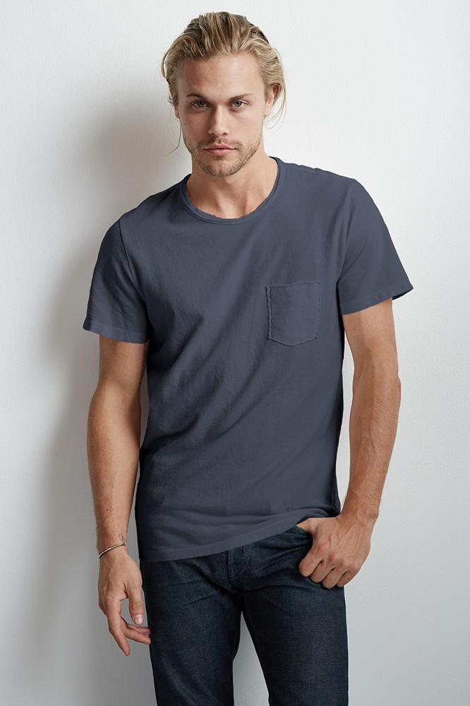 Velvet Men Reza French Terry Tee-denim-lt/terry