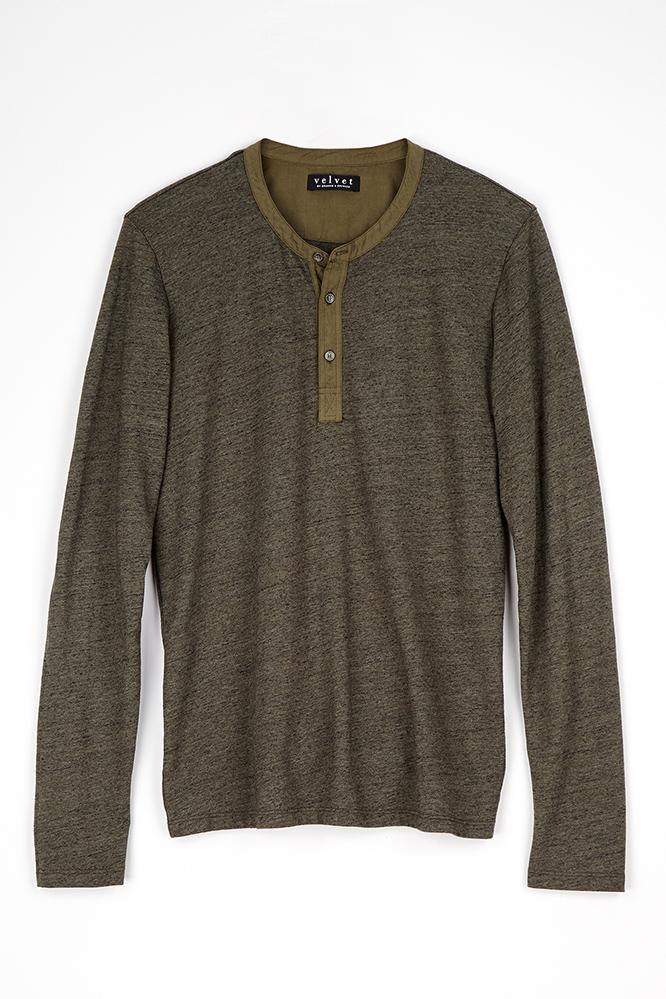 Velvet Men Jaid Marble Jersey Henley-olivine-mrbjersey