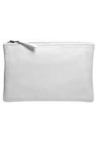 Velvet Clothing Amelia Leather Zip Clutch-white