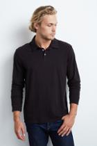 Velvet Men Tyson Winter Slub Polo-black-slub
