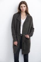 Velvet Clothing Maxima Belted Boucle Cardigan-coffee-boucle