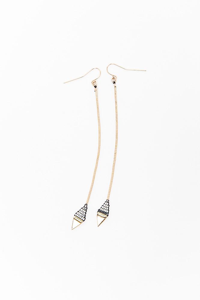 Velvet Clothing Dusk Leaf Long Earring By Ild-ild-hem