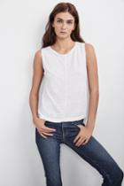 Velvet Clothing Charlene Linen Knit Tank-white-linenknit