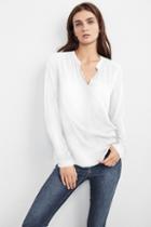 Velvet Clothing Costella High/low Challis Top-white-rayonchallis