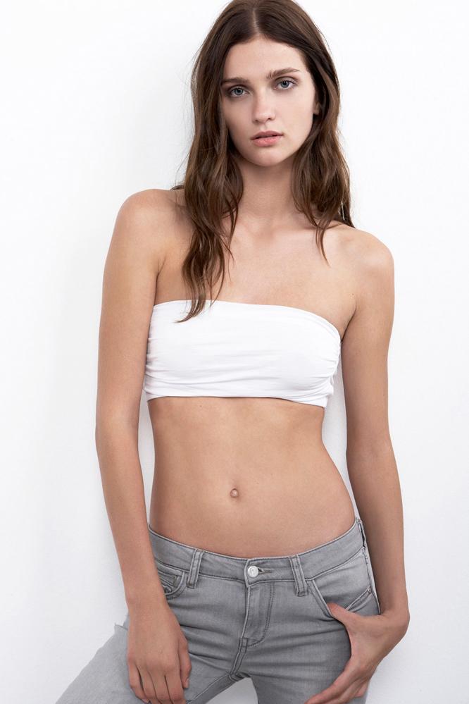 Velvet Clothing Apple Bandeau Top-white