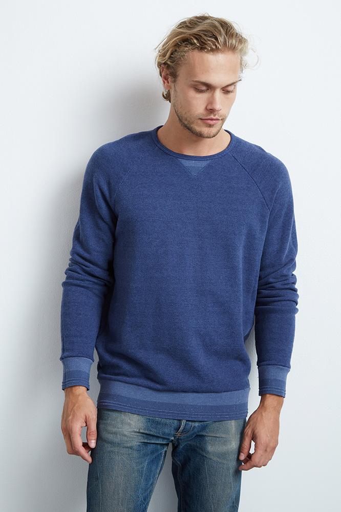 Velvet Men Corwin Chevron Fleece Raglan Shirt-aquaria-chevflc
