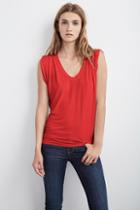 Velvet Clothing Anaya Modal Knit Tee-crimson-modalknit