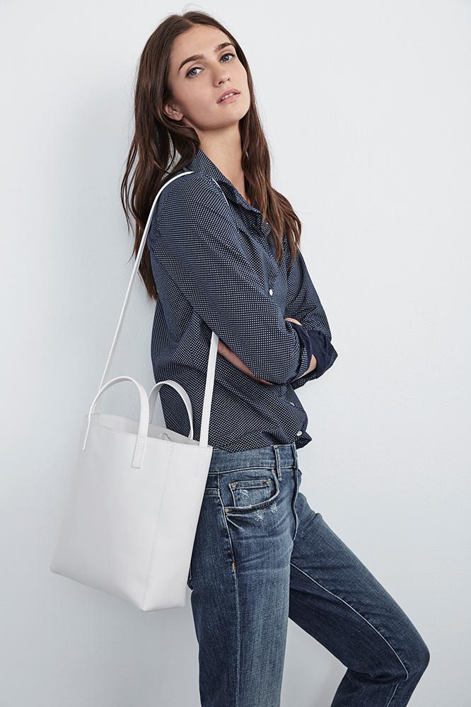 Velvet Clothing Ady Crossbody Tote In Off White-offwhite-leathacc