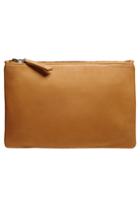 Velvet Clothing Amelia Leather Zip Clutch-tan