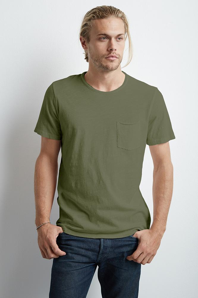 Velvet Men Chad Raw Edge Cotton Slub Pocket Tee-amazon-slub