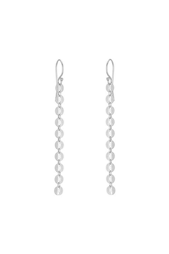 Velvet Clothing Disc Chain Earrings By Mara Carrizo Scalise-silver-mcs