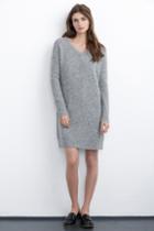Velvet Clothing Gemsa Boucle Sweater Dress-heathergrey-boucle