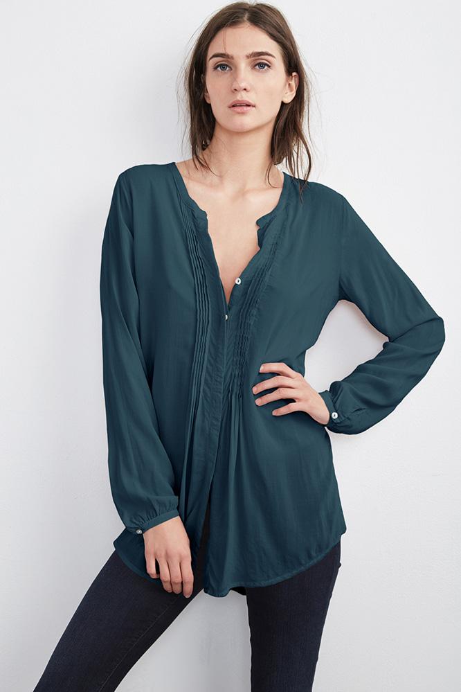 Velvet Clothing Shea Button-down Challis Top-classic-rychallis