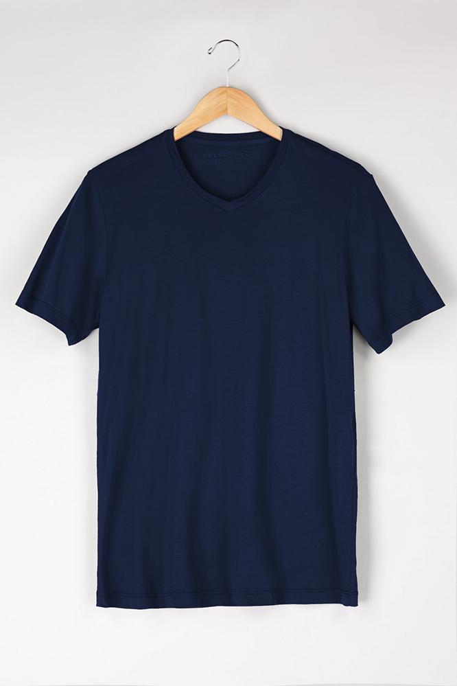 Velvet Men Samsen Whisper Classic V-neck Tee-midnight
