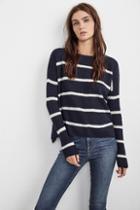 Velvet Clothing Apolla Cashmere Blend Stripe Sweater-navy/milk-cashbld