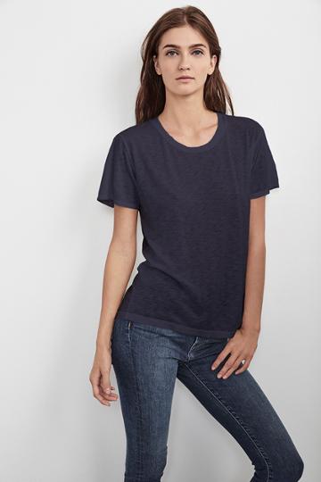Velvet Clothing Luciana Lux Slub Crew Neck Tee-drift-luxslub
