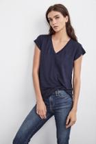 Velvet Clothing Idella Linen Knit Tee-cadet-linenknit