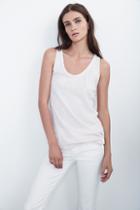 Velvet Clothing Joy Original Slub Scoop Neck Tank-white-velorig