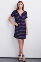 Velvet Clothing Ettie Soft Twill Stripe Dress-navy/cream-softwstp