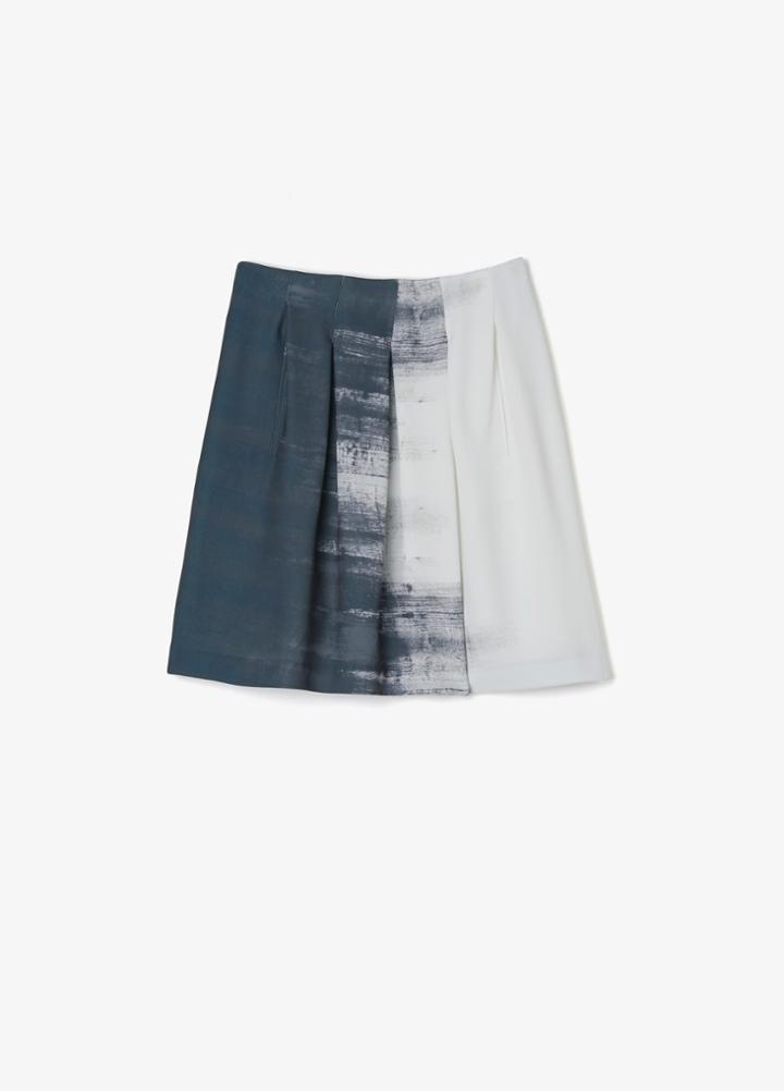 Vince Dry Brush Print Skirt