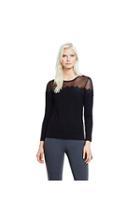 Vince Camuto Vince Camuto Sheer & Lace Yoke Sweater