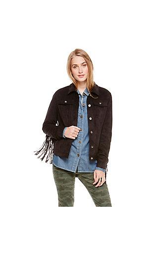 Vince Camuto Two By Vince Camuto Faux Suede Fringe Jacket
