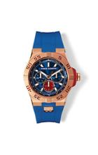 Vince Camuto The Master Rosegold & Blue Silicone Watch