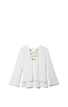 Vince Camuto Lace-up Bell-sleeve Blouse