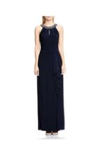 Vince Camuto Jeweled-neckline Gown