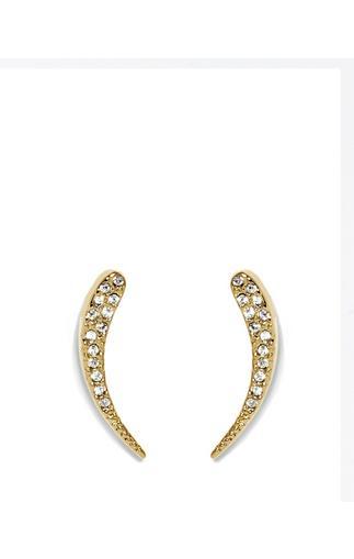 Vince Camuto Gold-tone Pav Horn Stud Earrings