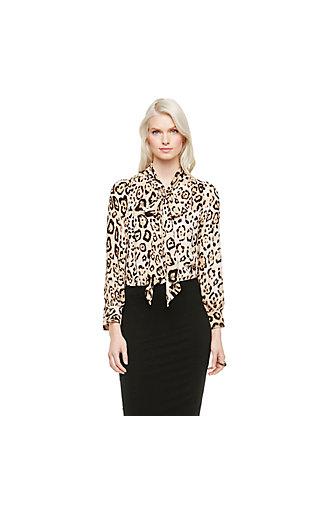 Vince Camuto Vince Camuto Animal Estate Bow Neck Blouse