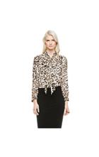 Vince Camuto Vince Camuto Animal Estate Bow Neck Blouse