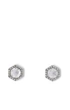 Vince Camuto Vince Camuto Silver-tone Crystal Hexagon Stud Earrings