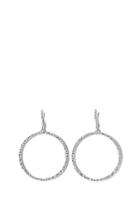 Vince Camuto Vince Camuto Silver-tone Pave Open Circle Earrings