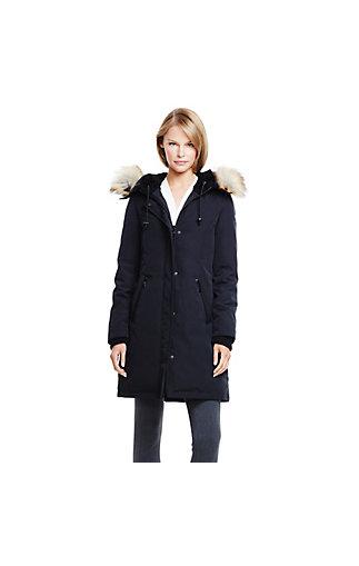 Vince Camuto Vince Camuto Faux Fur Hood Matte Down Coat