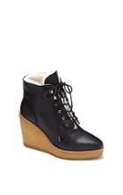 Vince Camuto Vc Signature Westlyn- Lace Up Shearling Wedge Bootie