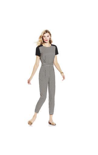 Vince Camuto Short Sleeve Graphic Jumpsuit