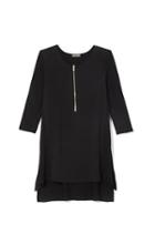 Vince Camuto Zip-up Mixed-media Top