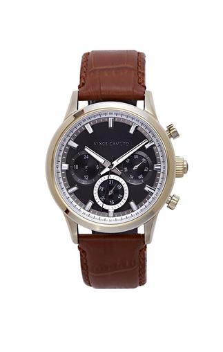 Vince Camuto Triple-subdial Croc-embossed Watch