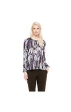Vince Camuto Vince Camuto Midnight Abstract Ikat Blouse