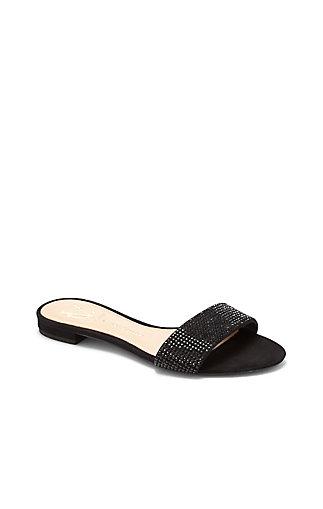 Vince Camuto Vc Signature Sabley- Rhinestone Strap Slide Sandal