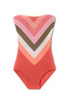 Vince Camuto Chevron-striped One-piece Swimsuit