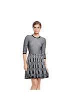 Vince Camuto Vince Camuto Textured Knit Fit And Flare Sweater Dress