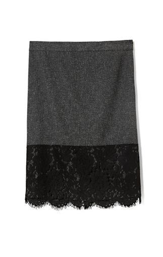 Vince Camuto Lace-trim Tweed Skirt