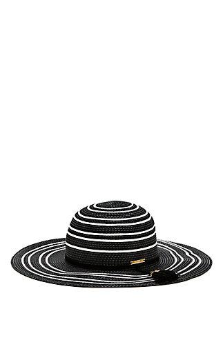 Vince Camuto Vince Camuto Tassel Tie Striped Floppy Hat