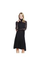 Vince Camuto Vince Camuto Lace Burnout Sleeve Mock Neck Sweater Dress